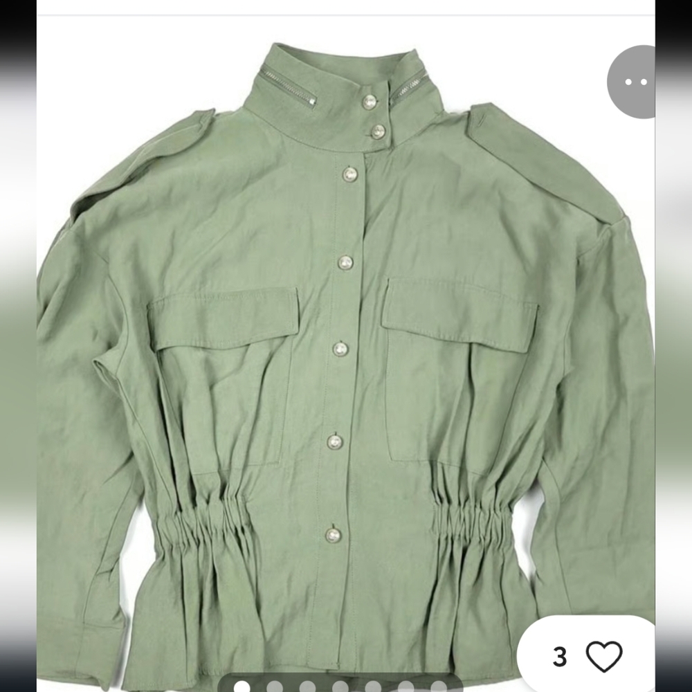 Zara Sage Green Utility Jacket
